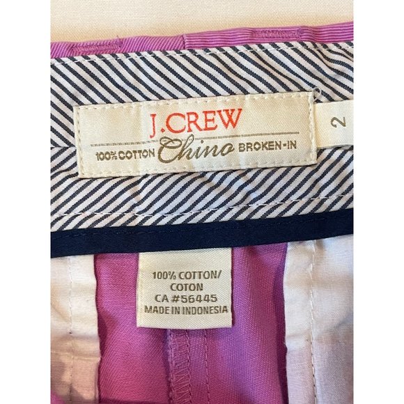 J. Crew Womens Broken-In Chino Shorts 100% Cotton Mid Rise Purple Pink Size 2 - Picture 7 of 8